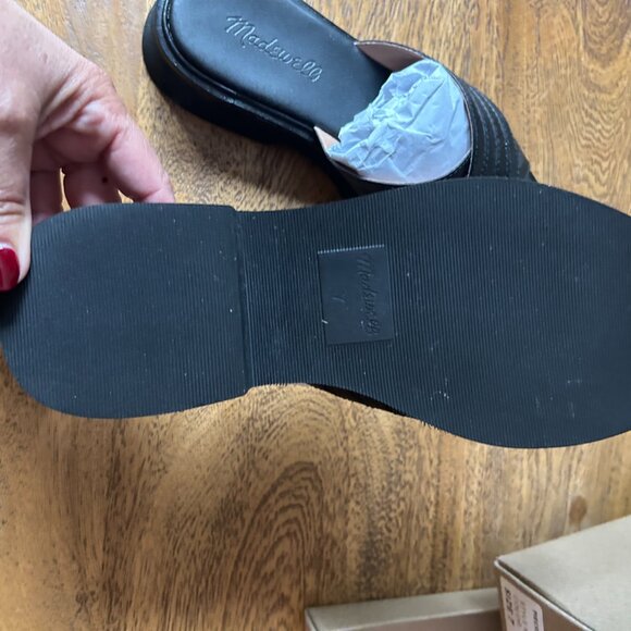 Madewell Leather Criss Cross Slides - Picture 3 of 6